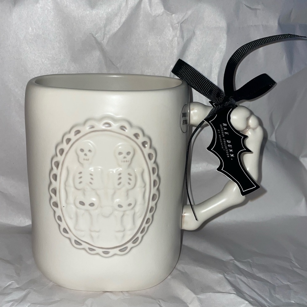 Rae Dunn White Skeleton Mug with Bone Handle